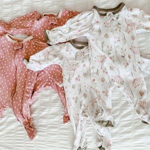 Twin girl newborn pajamas